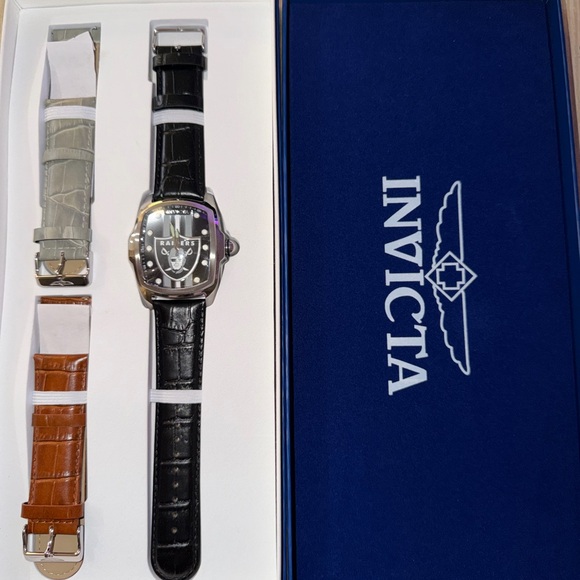 Invicta Other - Invicta nfl Las Vegas raiders men’s ltd.edition lupah watch + 2 bonus straps